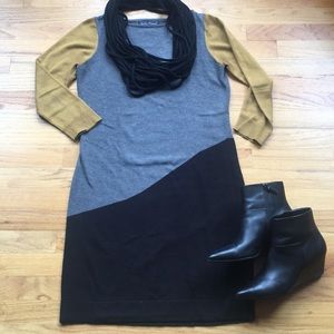Chic color block sweater dress